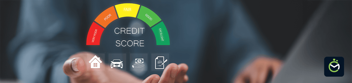 Credit score meter illustration
